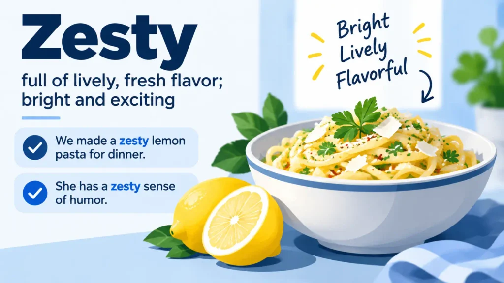 Zesty Meaning: 7 Powerful Meanings, Examples & How to Use It